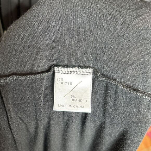 People Of Leisure Midi Dress Black Color Long Sleeves Ruffles Knit Size XL - Picture 4 of 7